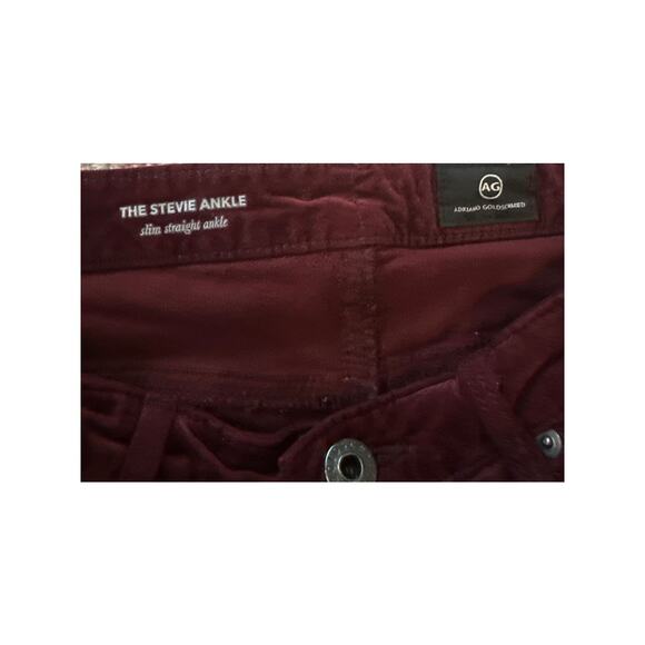 Women 27 AG Adriano Goldschmied The Stevie Slim Straight Ankle Corduroy Red - Picture 6 of 7
